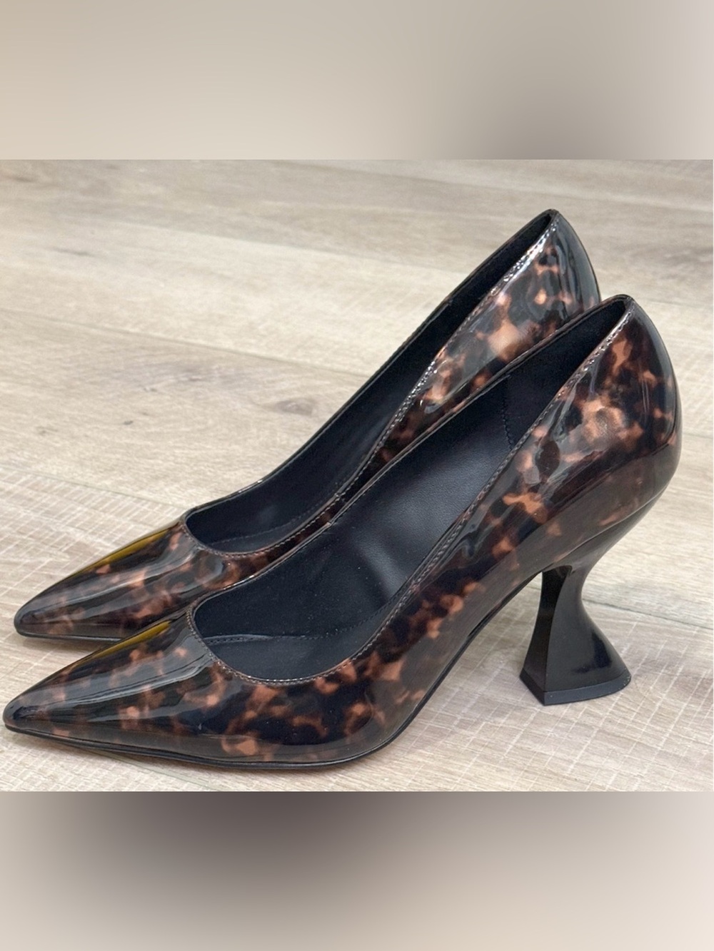 NEW KATY PERRY BLACK CARAMEL LATERR PUMPS HIGH HEELS SHOES SZ 9